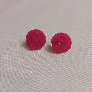 5/$25 Hand Crafted Fuchsia Stud Earrings